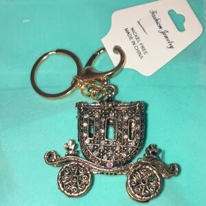 Gold Embelished Carriage Bag Charm/Keychain